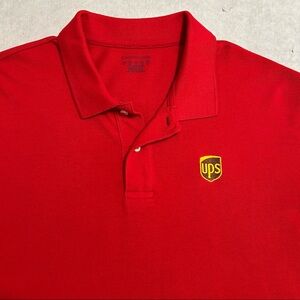 UPS Red Polo Men's XL Delivery Employee Uniform Lands’ End Shirt